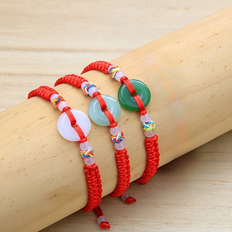 2pcs Red Rope Couple Bracelets Lucky Peace Gift